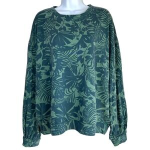 Sundry Tropical Sweatshirt Sz M Lightweight Oversized Relaxed Coastal Vacation‎
